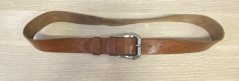 Opasek kožený hnědý, použitý, vel. cca 95 cm, šířka cca 3,5 cm