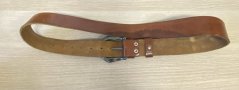 Opasek kožený hnědý, použitý, vel. cca 95 cm, šířka cca 3,5 cm