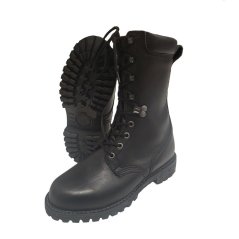 Boty kožené vysoké FRANCOUZSKÉ GORE-TEX ČERNÉ